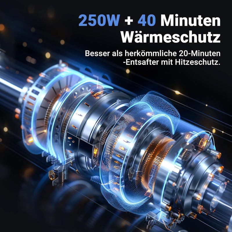 AOBOSI 250W Gyümölcs és Zöldség Centrifuga 103mm Nyílással 1.2L Szürke