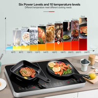 AOBOSI Kétlemezes Indukciós Főzőlap 3500W Független Vezérléssel és Időzítővel 4
