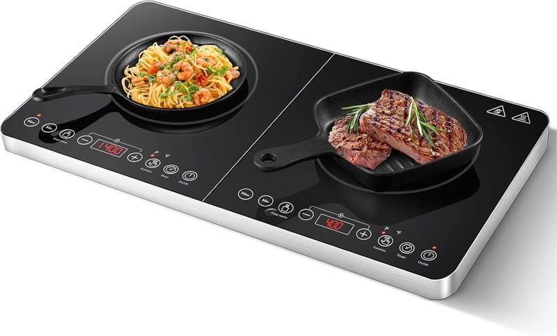AOBOSI Kétlemezes Indukciós Főzőlap 3500W Független Vezérléssel és Időzítővel