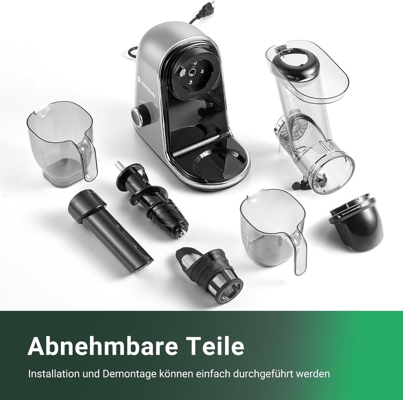 AOBOSI Lassú Gyümölcscentrifuga 2 Sebességgel, Zöldség és Gyümölcs Préshez Kefével