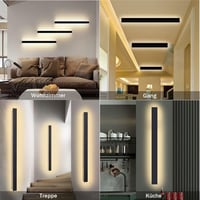 AOEH 115cm LED fali lámpa alumínium IP65 vízálló meleg fehér kültéri beltéri 5