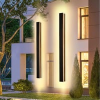 AOEH LED vonkajšie nástenné svietidlo, IP65, 32 W, čierne – 100 cm 2