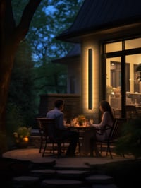 Lampă de perete LED lungă AOEH Villa, aluminiu negru, IP65 impermeabilă, pentru exterior, grădină, terasă, sufragerie și dormitor, 150 cm, 48 W, lumină caldă 8