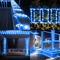 Aofonchy 10m Napelemes Fényfüzér 100 LED Kültéri Vízálló Dekorációs Lámpa 8 Móddal 7