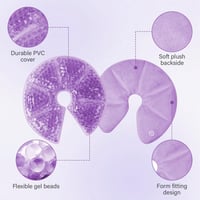 AOGOE 3 az 1-ben Hűtő és Melegítő Mellpárna Szoptatáshoz, 2 db-os Csomag Duzzanat Enyhítésére Lila Színben 3