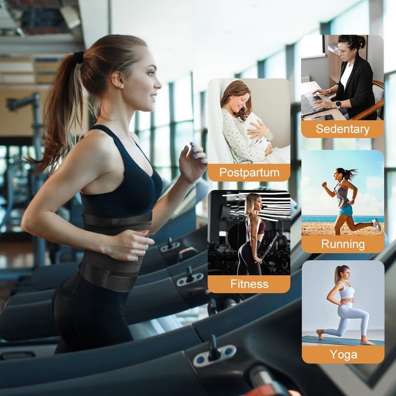 AOGOE Fogyasztó Öv Férfi Női Hasformáló Neoprén Nano Ezüst Izzasztó Derékformáló Állítható Fitness Öv XXL