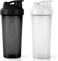AOGOE Protein Shaker 600ml Fekete-Fehér, BPA-mentes Fehérje Turmixgömbbel, Mérőskálás Edzőtermi Shaker Pohár 1