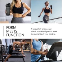 AOGOE Protein Shaker 600ml Fekete-Fehér, BPA-mentes Fehérje Turmixgömbbel, Mérőskálás Edzőtermi Shaker Pohár 5