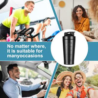 AOGOE Rozsdamentes Acél Protein Shaker 900ml - Sportos Fitnesz Palack Mérlegekkel, Szivárgásmentes BPA Mentes 8