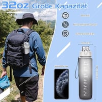 AOHAN Sportkulacs 1L BPA Mentes Szűrővel, Szivárgásmentes Ivópalack Sötétkék Színben Edzéshez Túrázáshoz Irodába 6