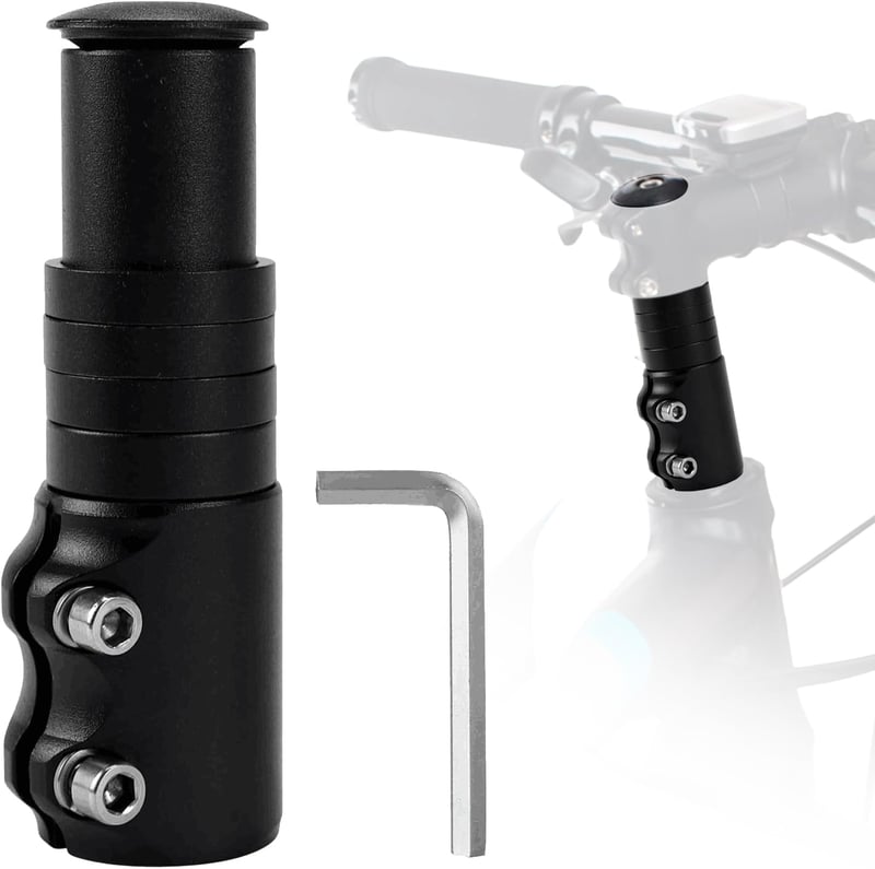 Înălțător de ghidon bicicletă Aohcae, 28,6 mm / 12×2,86 cm, adaptor pentru prelungirea gâtului furcii, pentru biciclete MTB, cursieră, oraș și e-bike, cu cheie hexagonală inclusă