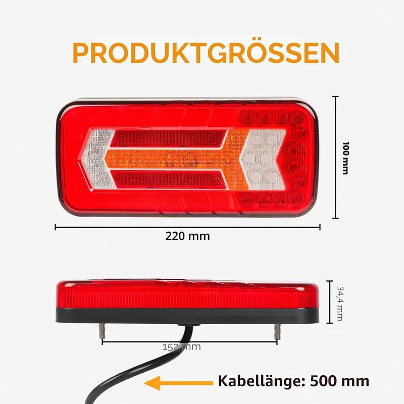 AOHEWEI 2db Utánfutó Hátsó Lámpa 12V/24V Vízálló Fék és Ködlámpa
