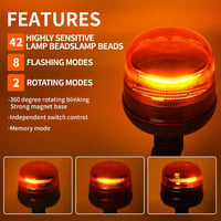 AOHEWEI Borostyánsárga LED Figyelmeztető Lámpa - 42 LED, 10 Villogási Mód, 12/24V - Mezőgazdasági Gépekhez, Teherautókhoz, Buszokhoz 4