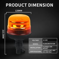 AOHEWEI Borostyánsárga LED Figyelmeztető Lámpa - 42 LED, 10 Villogási Mód, 12/24V - Mezőgazdasági Gépekhez, Teherautókhoz, Buszokhoz 3