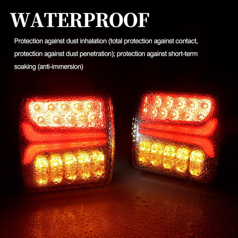 AOHEWEI LED Hátsó Lámpa Szett 12/24V - Vízálló Féklámpa Dinamikus Irányjelzővel és Rendszámvilágítással Utánfutókhoz, Lakókocsikhoz, Teherau