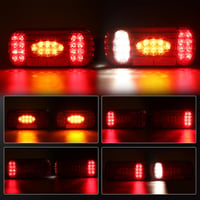 AOHEWEI LED sada zadných svetiel na príves 12V/24V vodotesné smerové, brzdové, cúvacie a hmlové svetlo s 13-pólovým konektorom a 5,5 m 5-žilovým káblom pre nákladné autá a karavany 4