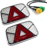 AOHEWEI Vízálló Hátsó Lámpa Szett 12V/24V - Irányjelző, Féklámpa, Tolatólámpa, Ködlámpa - 2db 30cm Kábellel Utánfutóhoz, Lakókocsihoz, Teher 2