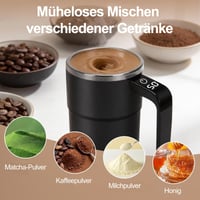 Samomiešací hrnček Aoisyesbig 380 ml s ukazovateľom teploty a viečkom, čierny, inteligentný termohrnček s funkciou miešania 4