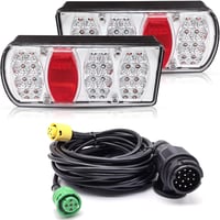 AOJO 13 pólusú LED utánfutó hátsó lámpa szett 5 m kábellel 12V 24V 7 funkció vízálló E jóváhagyott 1