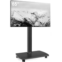 AOKCOS görgős TV állvány fapolccal, 32-65", magasságállítható, max. VESA 400x400 mm - fekete 1