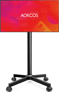 AOKCOS görgős TV állvány 32-65 colos TV-hez, dönthető, magasságállítható, max VESA 400x400 mm, 40 kg 1