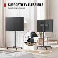 AOKCOS görgős TV állvány 32-65 colos TV-hez, dönthető, magasságállítható, max VESA 400x400 mm, 40 kg 6
