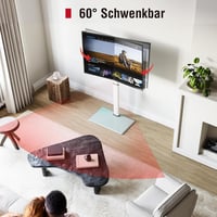 AOKCOS TV állvány 32-55-65-70 colos tévéhez, dönthető, forgó, magasságállítható, VESA 400x400, fehér 3