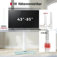 AOKCOS TV állvány 43-75 colos tévéhez, dönthető forgó magasságállítható 160cm fehér 4