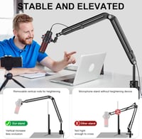 Aokeo AK-45 Mikrofon Állvány Blue Yeti, Snowball, HyperX QuadCast Kompatibilis 6