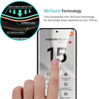 AOKUMA 3D tvrdené sklo na Xiaomi 15 Ultra, 2 ks, tvrdosť 9H, odolné proti poškriabaniu, bezbublinková aplikácia, ochranná fólia odolná proti roztriešteniu 6
