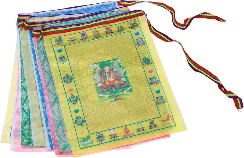 Aolamegs Tibeti Imaszalagok 40 db Szél Ló Lungta Meditációs Zászlók 28x35 cm - 40Ft,14" x 11"(4 Rolls with 40 Flags)