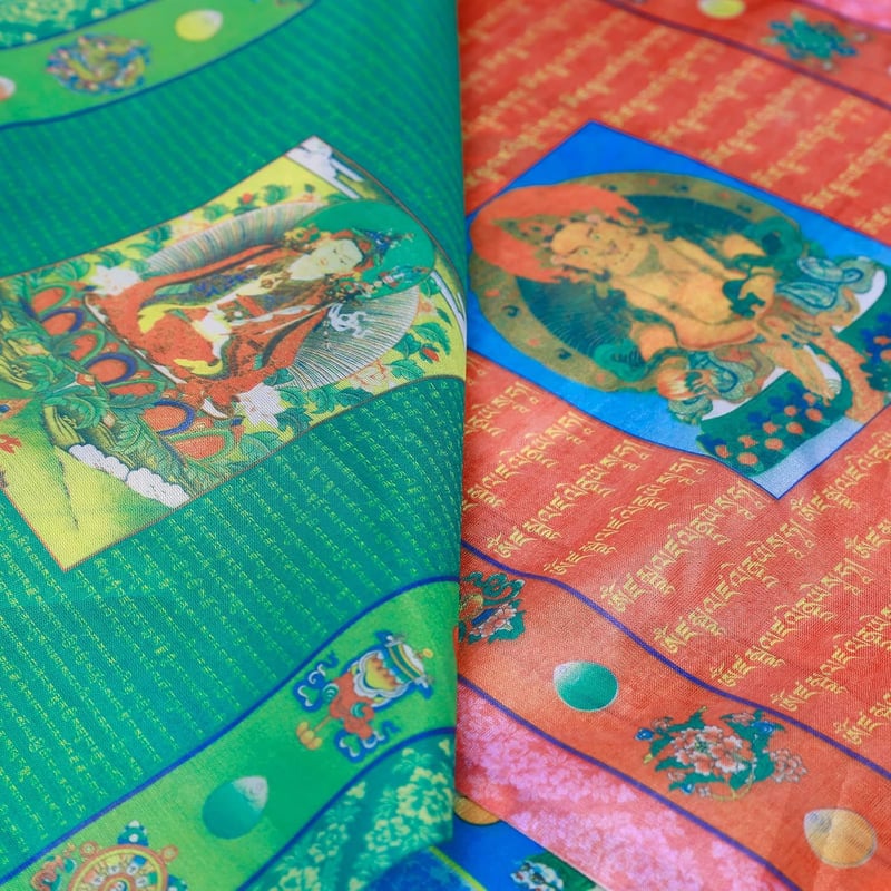 Aolamegs Tibeti Imaszalagok 40 db Szél Ló Lungta Meditációs Zászlók 28x35 cm - 40Ft,14" x 11"(4 Rolls with 40 Flags)