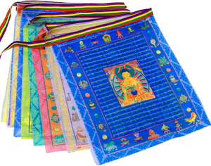 Aolamegs Tibeti Imaszalagok 40 db Szél Ló Lungta Meditációs Zászlók 28x35 cm - 40Ft,14" x 11"(4 Rolls with 40 Flags)