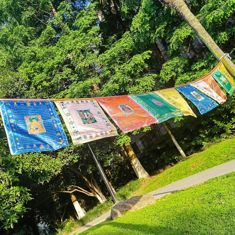 Aolamegs Tibeti Imaszalagok 40 db Szél Ló Lungta Meditációs Zászlók 28x35 cm - 40Ft,14" x 11"(4 Rolls with 40 Flags)