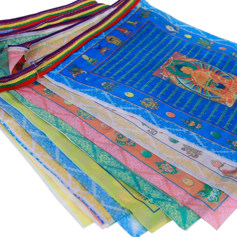 Aolamegs Tibeti Imaszalagok 40 db Szél Ló Lungta Meditációs Zászlók 28x35 cm - 40Ft,14" x 11"(4 Rolls with 40 Flags)