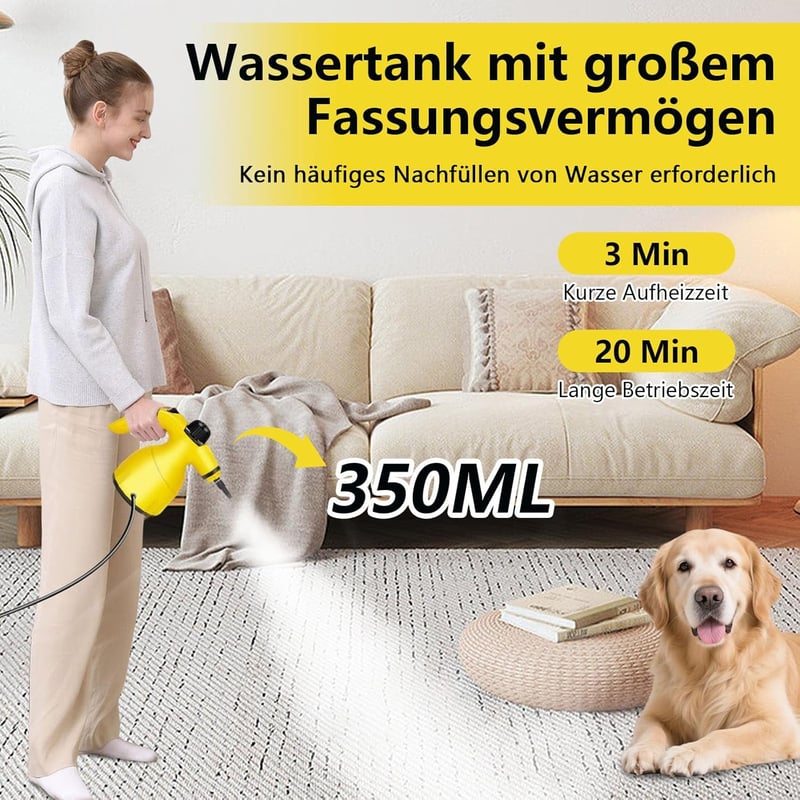 Aolawco 1000W Gőztisztító Kézi Készülék 9 Tartozékkal Zsíroldó Kanapé Autó