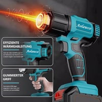 Aolawco Akkumulátoros Hőlégfúvó 2x21V Makita Kompatibilis Akkuval, 3 Fúvókával, 550°C Hegesztéshez Csőhajlításhoz 7