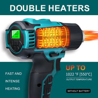 Aolawco Akkumulátoros Hőlégfúvó 2x21V Makita Kompatibilis Akkuval, 3 Fúvókával, 550°C Hegesztéshez Csőhajlításhoz 4