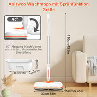 Aolawco Vezeték Nélküli Elektromos Felmosó - Padlótisztító és Polírozó Gép LED Világítással, 750ml Tartállyal és Permetező Funkcióval 4