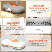 Aolawco Vezeték Nélküli Elektromos Felmosó - Padlótisztító és Polírozó Gép LED Világítással, 750ml Tartállyal és Permetező Funkcióval 2