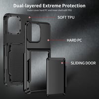 Aolcev iPhone 15 Pro Max kártyatartós tok (max. 4 kártya) kétréteges PC+TPU - fekete 4