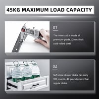 AOLISHENG 5 pár (10 db) 600mm teljes kihúzású szoft záró fiók sín 45kg terhelhetőség 6