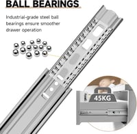 AOLISHENG 400mm Rozsdamentes Fiók Csúszka Teljes Kihúzás 45kg Terhelhetőség 5