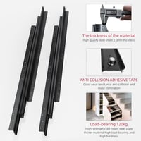 AOLISHENG 600mm Fiók Csúszó Sín Teljes Kihúzás 120kg Teherbírás Golyóscsapágy Fekete 2db 2