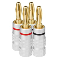Aolso 24K pozlátený banánik 4,5 mm konektor pre reproduktory, HiFi zosilňovače, stereo prijímače, audio kábel, skrutkovací konektor, 4 ks 1