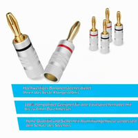 Aolso 24K pozlátený banánik 4,5 mm konektor pre reproduktory, HiFi zosilňovače, stereo prijímače, audio kábel, skrutkovací konektor, 4 ks 6