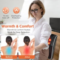 Aolso 3D nyakmasszázs melegítéssel, shiatsu hátmasszázs, vállmasszázs párna 7