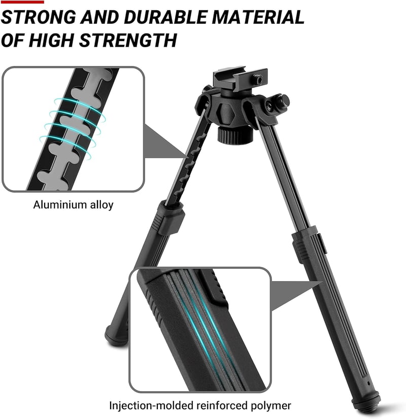 AOMEKIE Állítható Puska Bipodia Picatinny 20-22mm Forgó Támasz 18,6-27,3cm