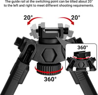 AOMEKIE Állítható Puska Bipodia Picatinny 20-22mm Forgó Támasz 18,6-27,3cm 3