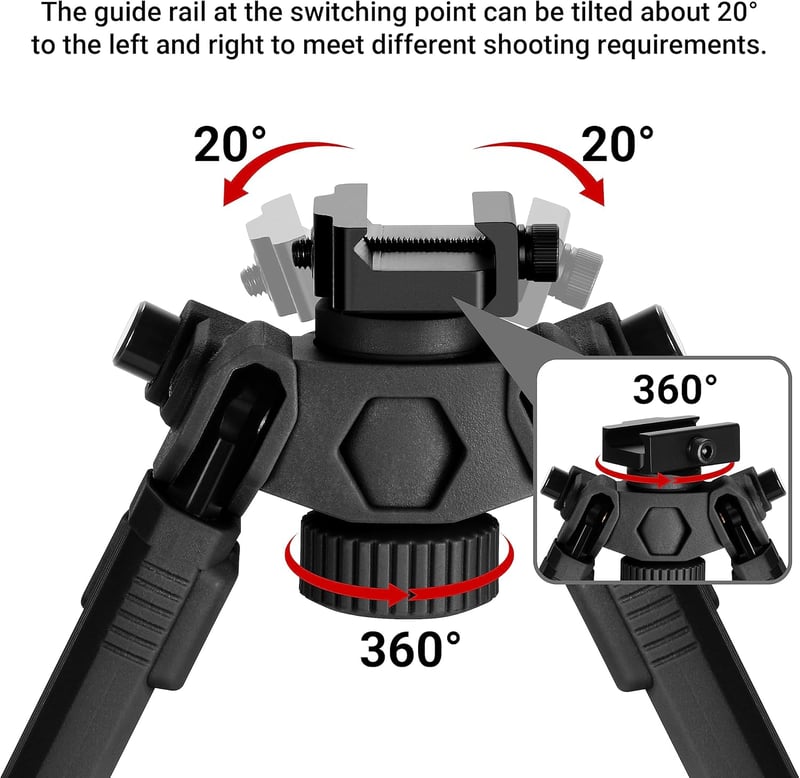 AOMEKIE Állítható Puska Bipodia Picatinny 20-22mm Forgó Támasz 18,6-27,3cm